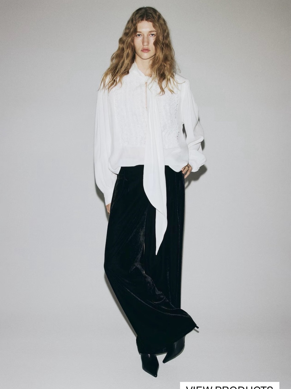 H&M -Black Women's Velvet Wide-Leg Pants -XS